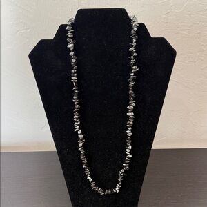Elegant Black Beaded Hematite Necklace